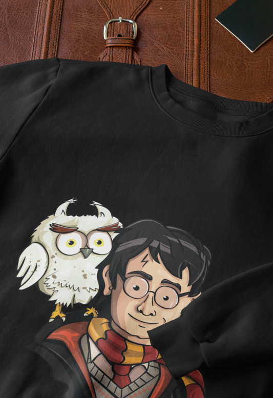 Felpa Harry Potter Cartoon | Edvige e Stile Grifondoro