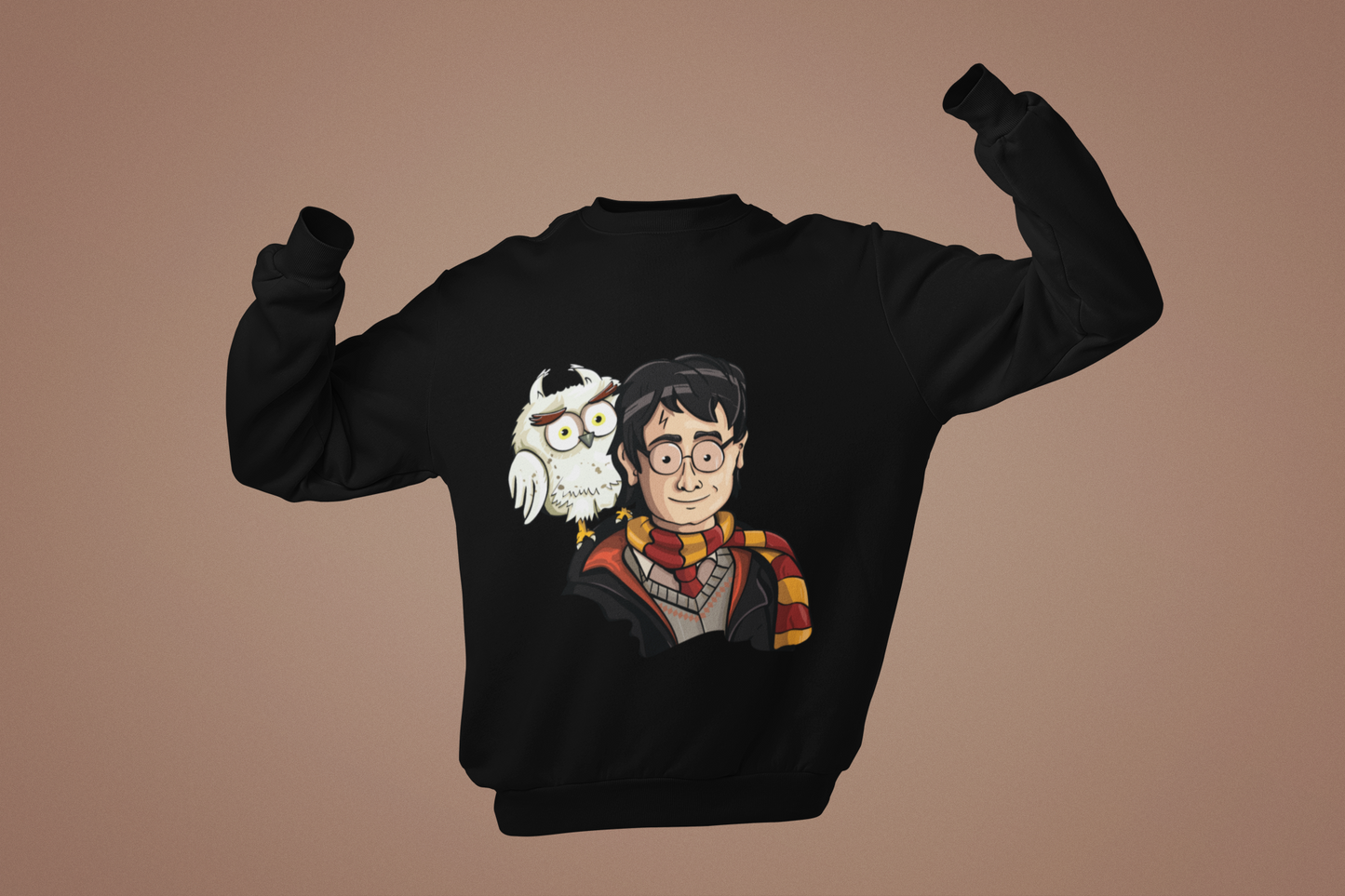 Felpa Harry Potter Cartoon | Edvige e Stile Grifondoro