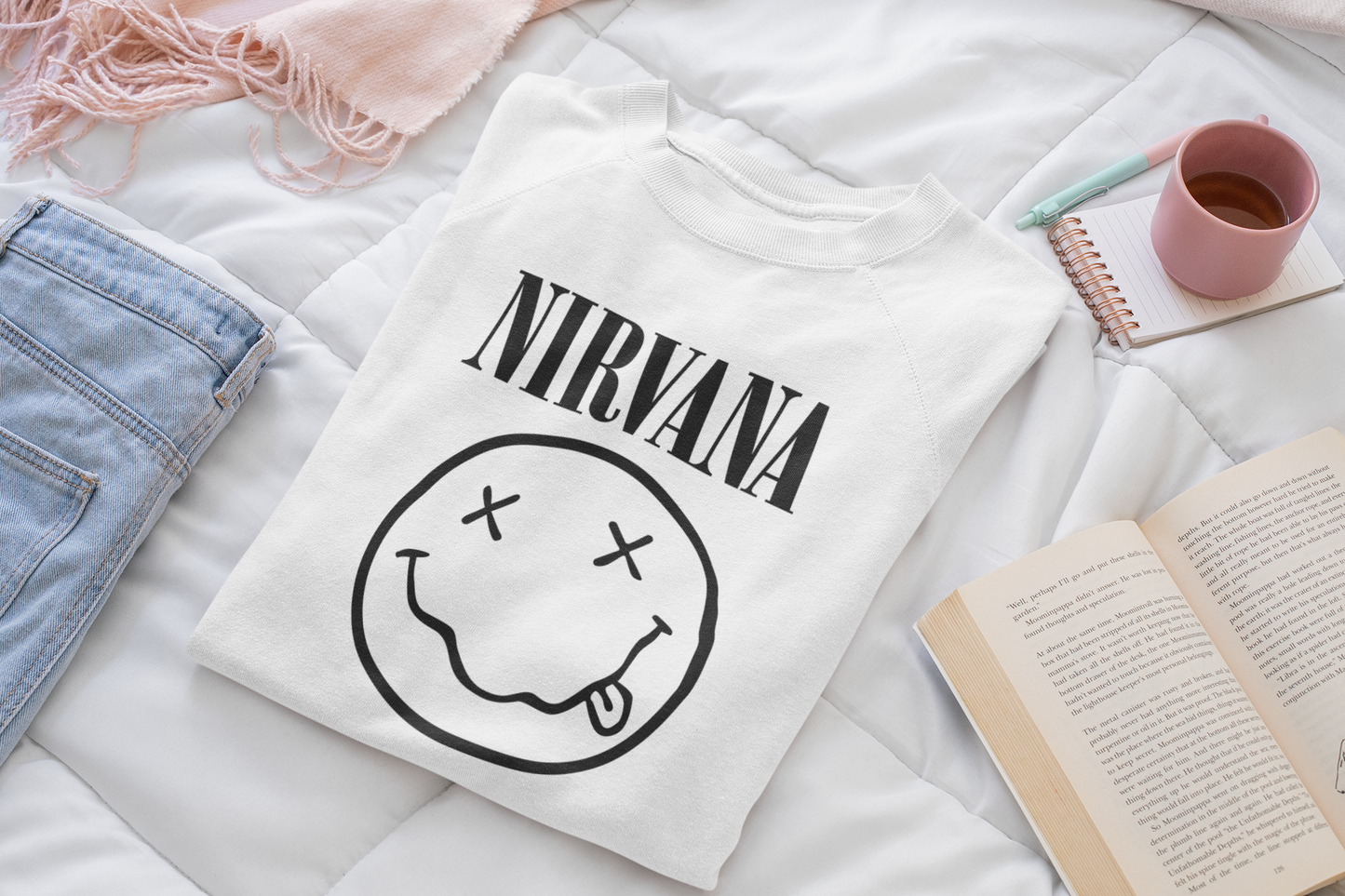 Felpa Nirvana Logo Iconico | Faccina Grunge Anni '90